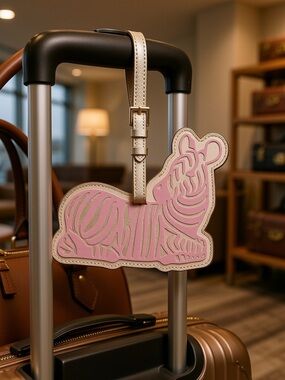 🆕💕LILLY PULITZER🌴ZEBRA SHAPED LUGGAGE TAG/CONCH SHELL PINK ZEE BEBE